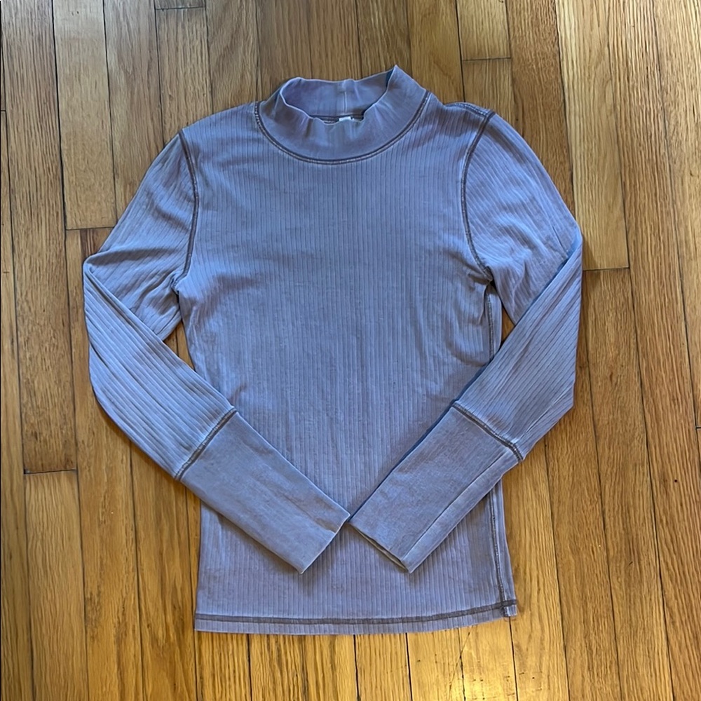 Free People Mauve Rickie Mock Neck